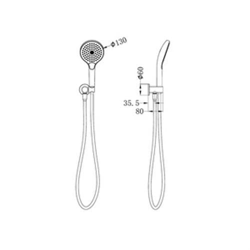 Mecca Shower On Bracket With Air Shower II Matte White - Nero