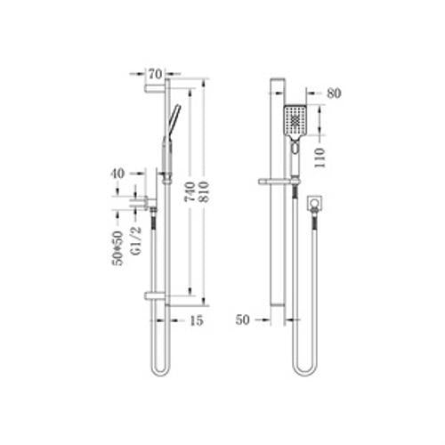 Celia Rail Shower Matte Black - Nero