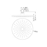 250mm ABS Round Shower Head Matte Black - Nero