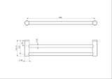 Mecca Care 25mm Double Towel Grab Rail 600mm Brushed Gold - Nero