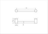 Mecca Care 25mm Grab Rail 300mm Matte Black - Nero