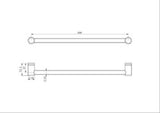 Mecca Care 25mm Grab Rail 600mm Matte Black - Nero