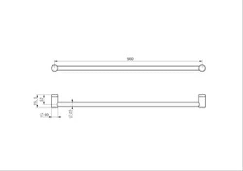 Mecca Care 25mm Grab Rail 900mm Brushed Nickel - Nero