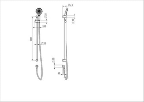 Mecca Care 25mm Grab Rail And Adjustable Shower Rail Set 900mm Brushed Nickel