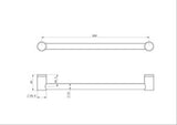 Mecca Care 32mm Grab Rail 600mm Brushed Nickel - Nero
