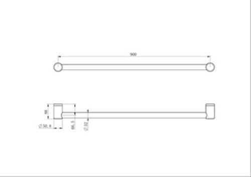 Mecca Care 32mm Grab Rail 900mm Chrome - Nero