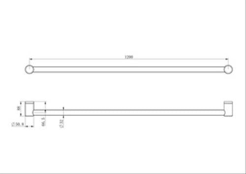 Mecca Care 32mm Grab Rail 1200mm Brushed Gold - Nero