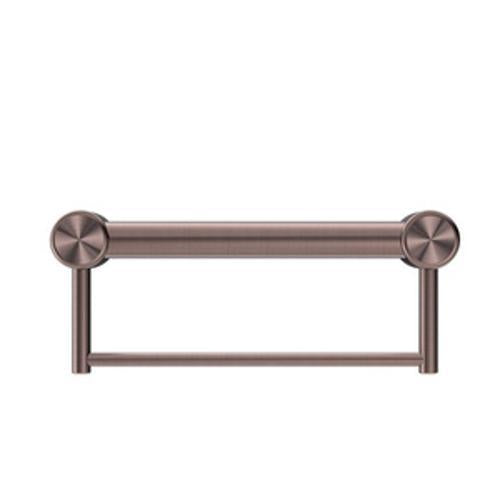 Mecca Care 32mm Grab Rail With Towel Holder 300mm Brushed Bronze - Nero