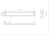 Mecca Care 32mm Grab Rail With Towel Holder 900mm Chrome - Nero