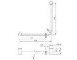 Mecca Care 32mm Ambulant 90 Degree Bent Tube Grab Rail 450 x 450mm Matte Black