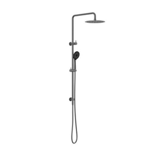 Round Project Twin Shower 4 Star Rating Gun Metal - Nero