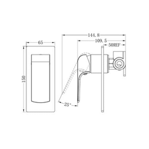 Elgin Shower Mixer Brushed Nickel Lead Free - Nero