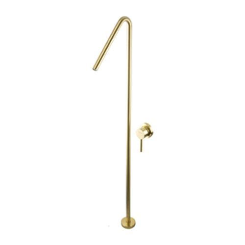Circo Floor Mounted Bath Filler Mains Pressure Brushed Gold - Aquatica