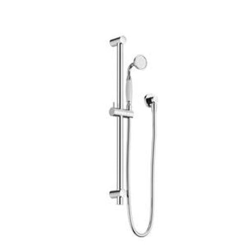 York Shower Rail Chrome With White Porcelain Hand Shower - Nero
