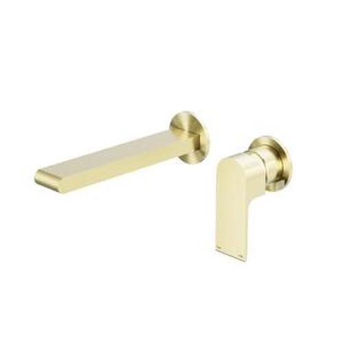 Bianca Wall Basin Bath Mixer Brushed Gold Separate Back Plate - Nero 230mm