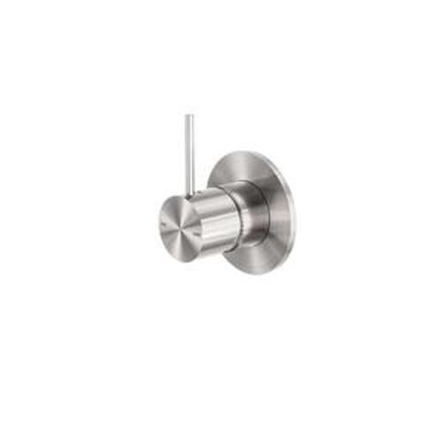 Mecca Shower Mixer Brushed Nickel Handle Up - Nero 80mm Plate