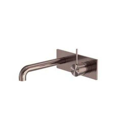 Mecca Wall Basin Bath Mixer Brushed Bronze Handle Up - Nero 260mm