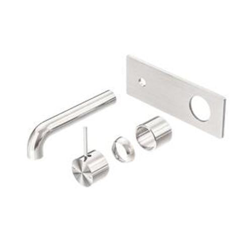 Mecca Wall Basin Bath Mixer Brushed Nickel Handle Up - Nero 160mm Trim Kits Only
