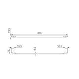 Elgin Single Towel Rail - Nero 800mm Matte Black