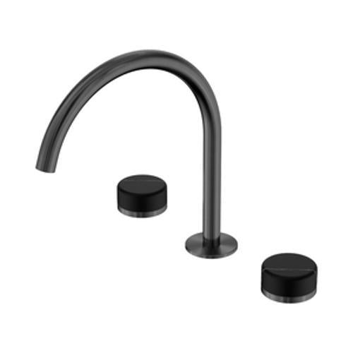 Serenity Bath/Kitchen Set Arc Spout With Marquina Black Handle Gun Metal - Nero