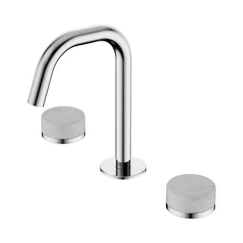 Serenity Basin Set Edge Spout With Carrara Handle Chrome - Nero