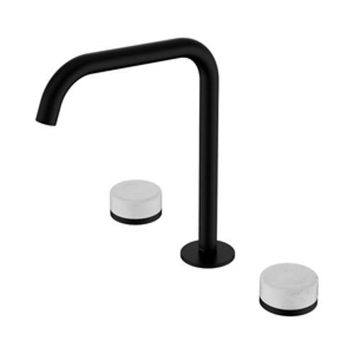 Serenity Bath/Kitchen Set Edge Spout With Carrara Handle Matte Black - Nero