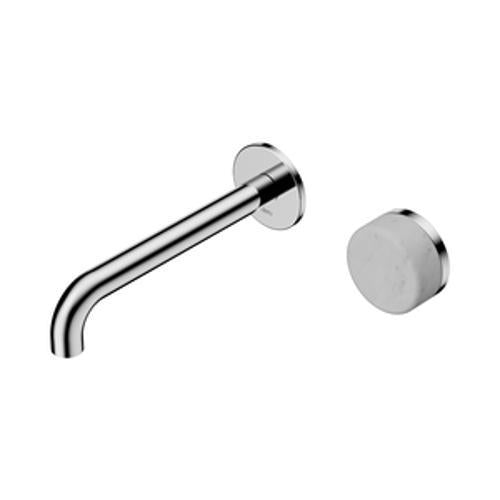 Serenity Progressive Wall Basin Mixer 185mm Spout With Carrara Handle Chrome