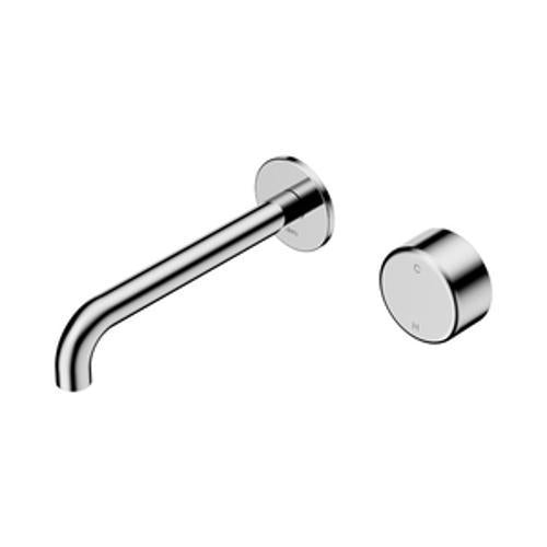 Serenity Progressive Wall Basin Mixer 185mm Spout With Metal Handle Chrome