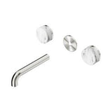 Serenity Wall Basin Set 160mm Spout With Arabescato Corchia Handle Trim Kit Only