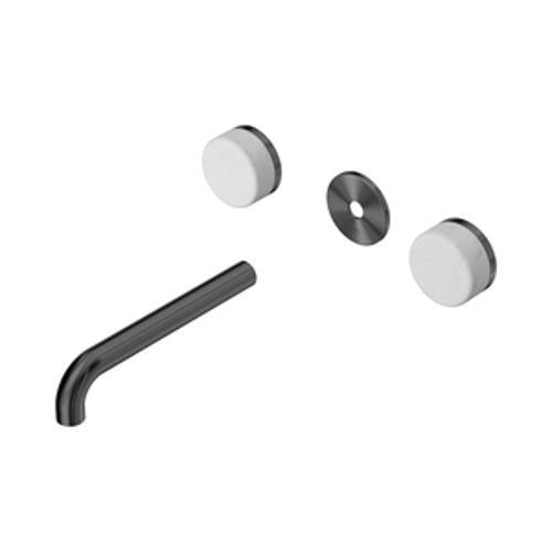 Serenity Wall Basin Set 185mm Spout With Carrara Handle Trim Kit Only Gun Metal