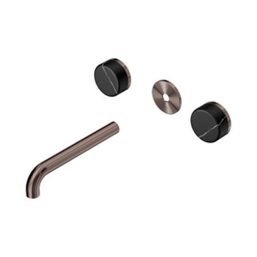 Serenity Wall Basin Set 185mm Spout With Marquina Black Handle Trim Kit Only
