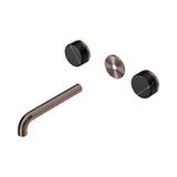 Serenity Wall Basin Set 185mm Spout With Marquina Black Handle Trim Kit Only