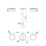 Serenity Wall Basin Set 185mm Spout With Marquina Black Handle Trim Kit Only Gun