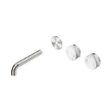 Serenity Wall Basin Set 160mm Offset Spout With Arabescato Corchia Handle Trim