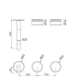Serenity Wall Basin Set 160mm Offset Spout With Marquina Black Handle Trim Kit