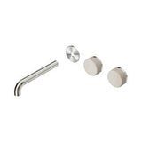 Serenity Wall Basin Set 185mm Offset Spout With Rome Travertine Handle Trim Kit