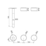 Serenity Wall Basin Set 185mm Offset Spout With Metal Handle Trim Kit Only