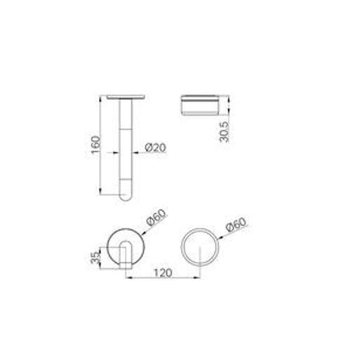 Serenity Progressive Wall Basin Mixer 160mm Spout With Rome Travertine Handle