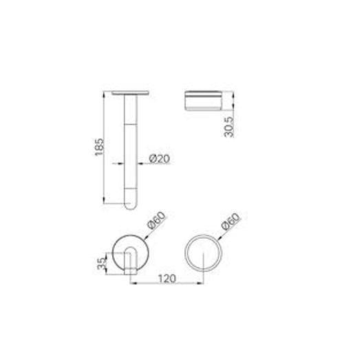 Serenity Progressive Wall Basin Mixer 185mm Spout With Marquina Black Handle