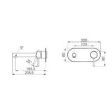 Dolce II Wall Basin/Bath Mixer Trim Kits Only Brushed Nickel - Nero