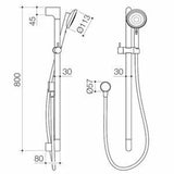Urbane II Universal Rail Shower Brushed Brass - Caroma