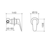 Maku MK2 Shower Mixer Trim Kit Gunmetal