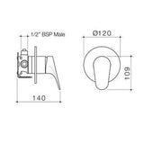 Maku MK2 Shower Mixer with Fastflow II Gunmetal - Methven