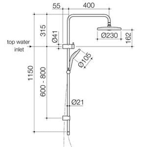 Maku MK2 Satinjet Shower System Brushed Nickel - Methven