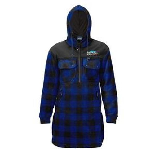 Checked Hooded Fleece Bushshirt Longer Length - PlaceMakers M