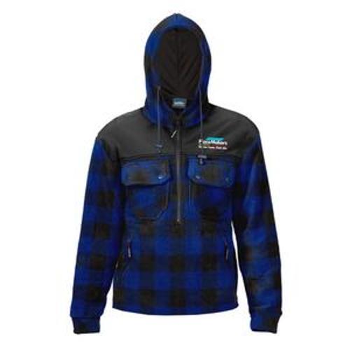 Checked Hooded Fleece Bushshirt Shorter Length - PlaceMakers 3XL