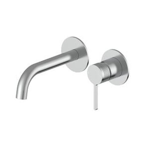 Pioneer-Forge Wall Mount Basin Mixer Complete Brushed Stainless - Tune