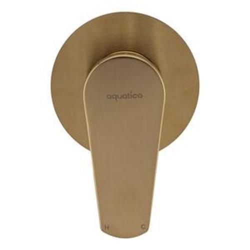 Saluto Shower Mixer - Aquatica 40mm Brushed Gold DZR Brass