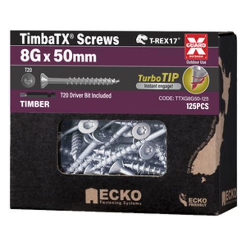 T-REX17 TimbaTX Wood Screw XGuard - Ecko 8g x 50mm 125 Box