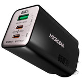 MICRODIA SMARTCUBE NANO 65W TRI PORT GAN WALL CHARGER - BLACK
